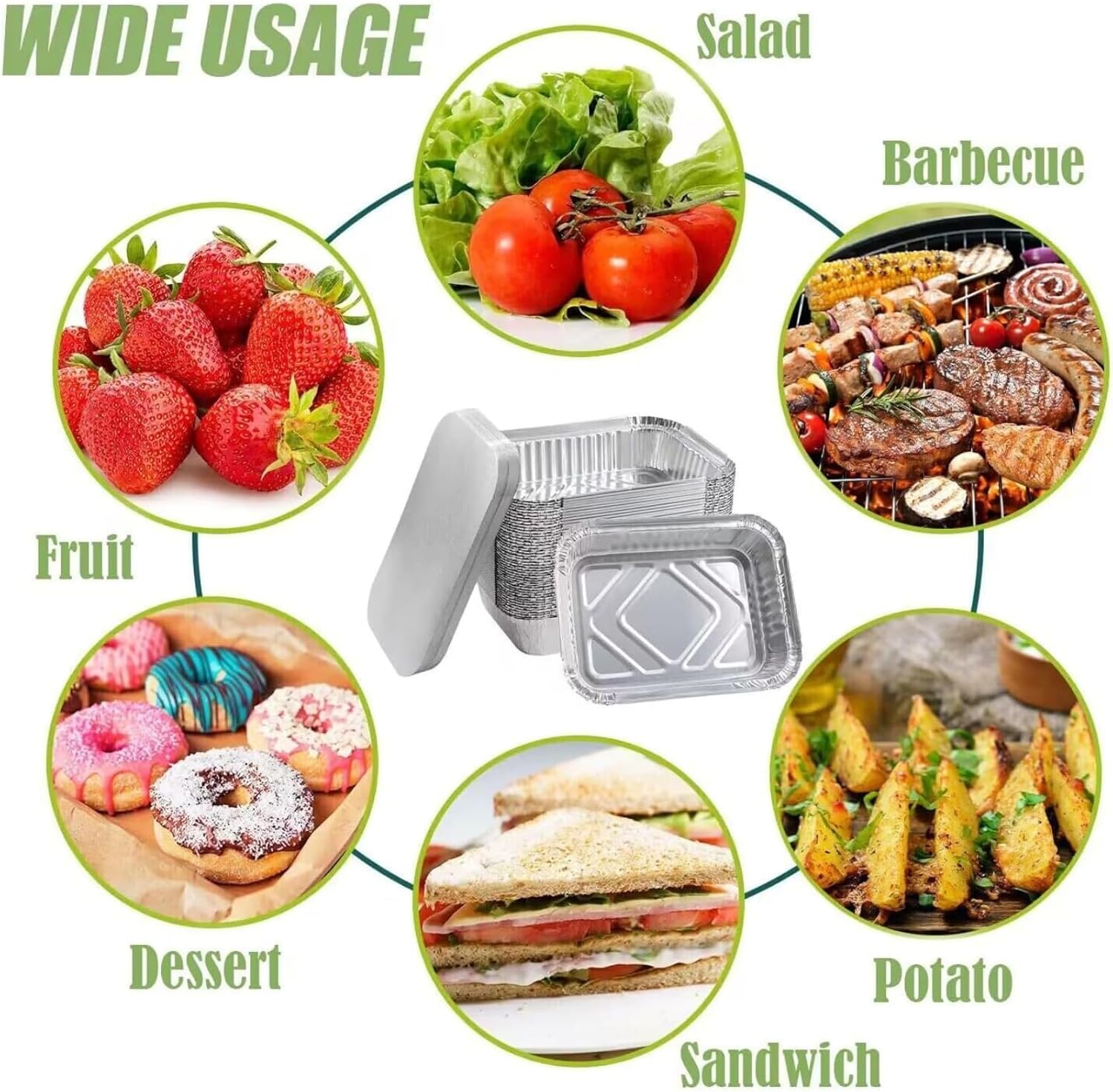 Baryah Foil Trays with Paper Lids, Pack of 30 | 500ML Storage Capacity | Disposable Aluminum Food Containers for Baking, Freezing, and Catering | Heavy Duty, Oven Safe, and Recyclable