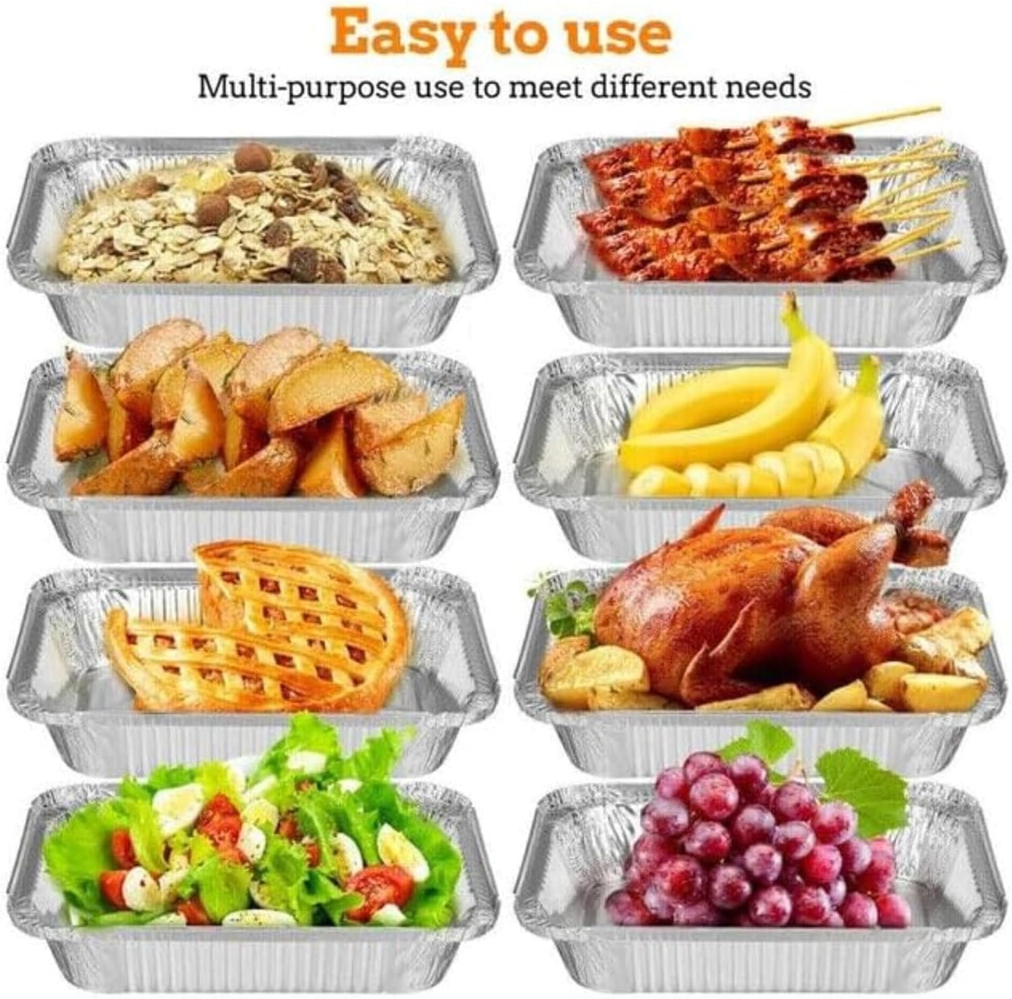 Baryah Silver Aluminum Foil Trays with Plastic Lids - Pack of 30, 500 ML | Disposable, Oven & Freezer Safe, Heavy Duty, Microwave Safe | Perfect for Baking, Freezing, Meal Prep, Takeout & Catering