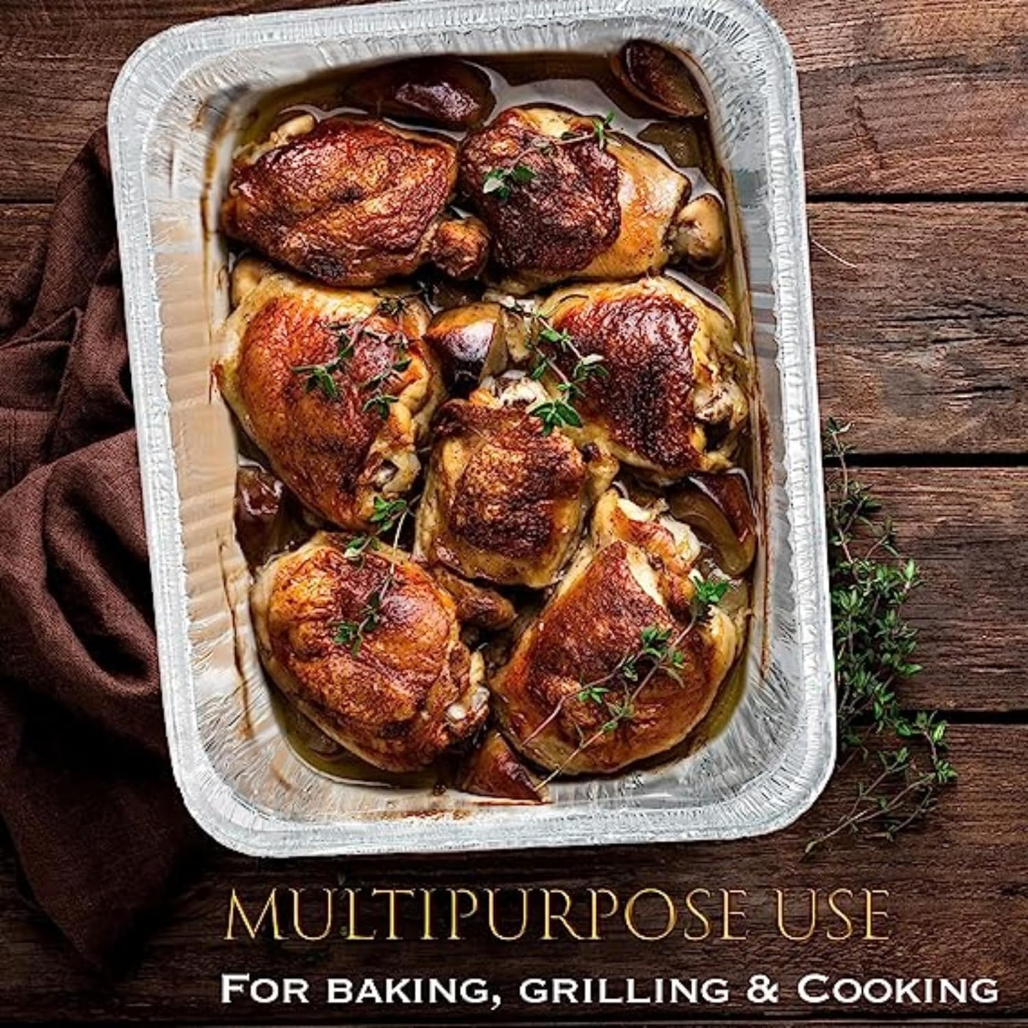 Baryah Foil Trays with Paper Lids, Pack of 30 | 500ML Storage Capacity | Disposable Aluminum Food Containers for Baking, Freezing, and Catering | Heavy Duty, Oven Safe, and Recyclable